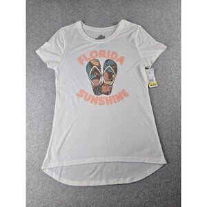 New Women's White tee Florida Sunshine with Flip Flops Image Size L